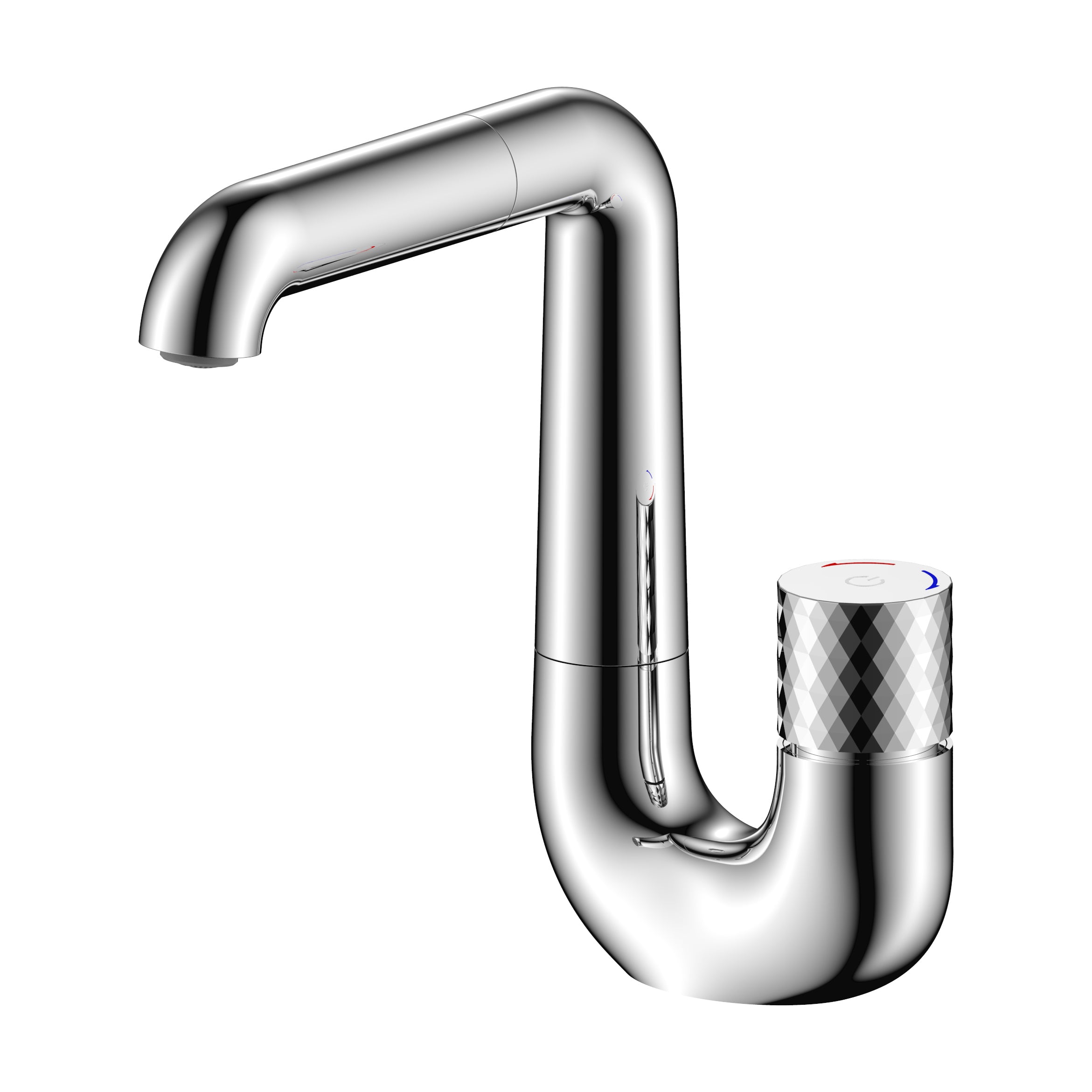ALONI FLOW MITIGEUR DE LAVABO - BOUTON POUSSOIR - BEC PIVOTABLE - CHROME
