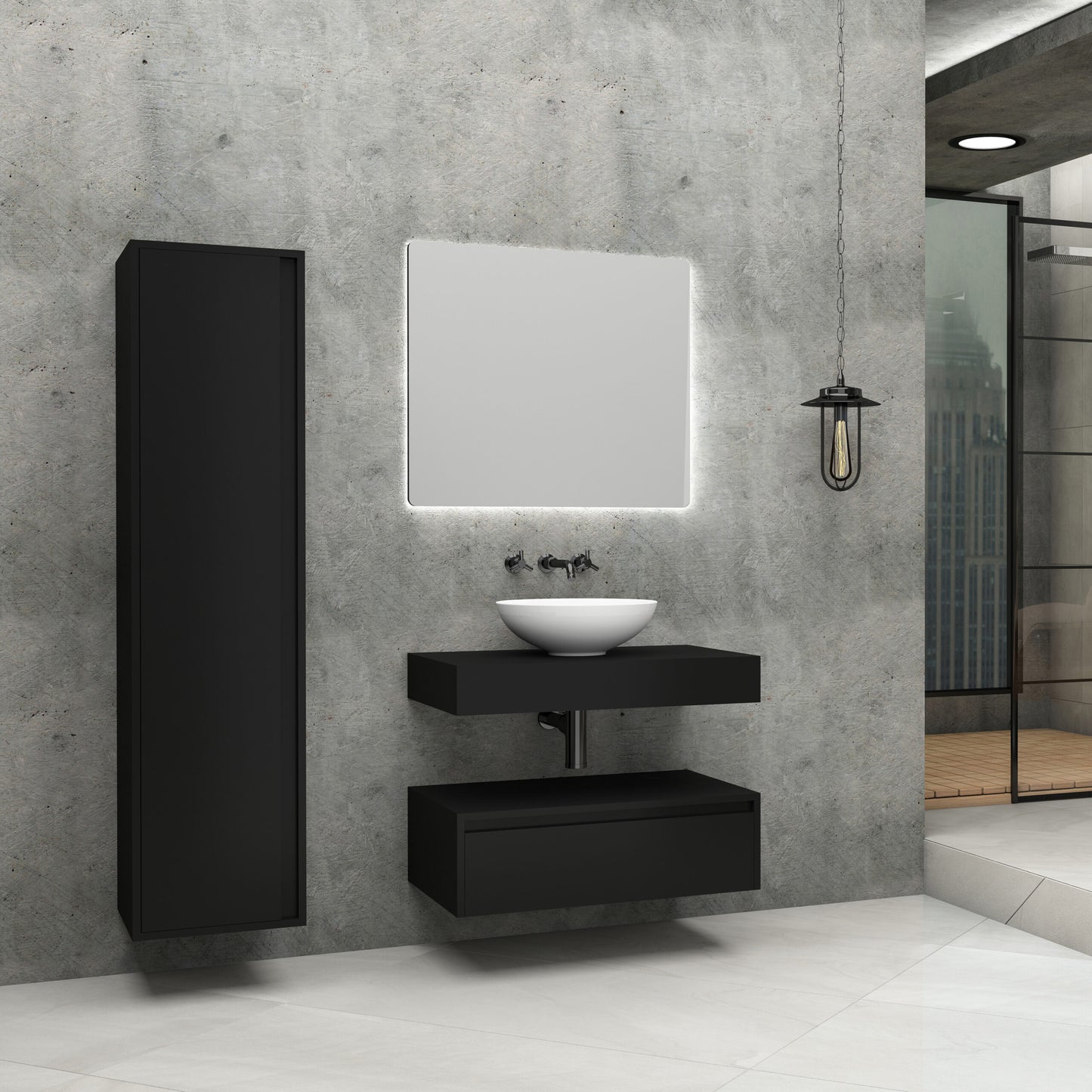 ALONI LINA MEUBLE SOUS-PLAN (80CM) - NOIR MAT