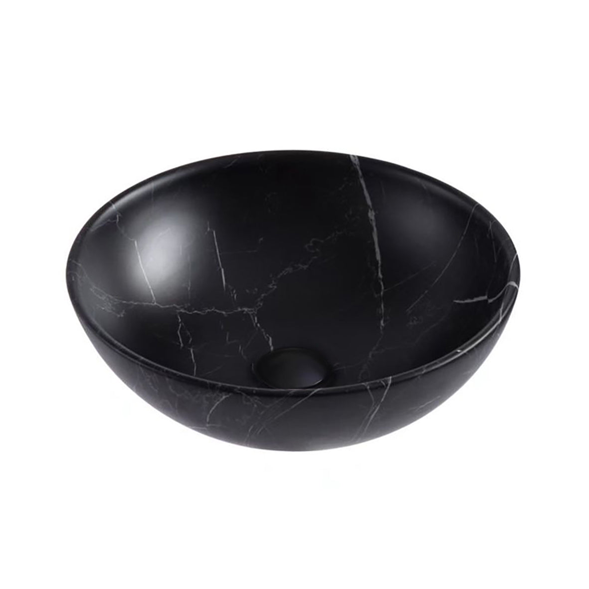 ALONI TIVRA LAVABO - À POSER – SANS TROP-PLEIN – SANS TROU DE ROBINET – AVEC BONDE CLIC-CLAC – CÉRAMIQUE – 38X13X38 CM – MARBRE NOIR