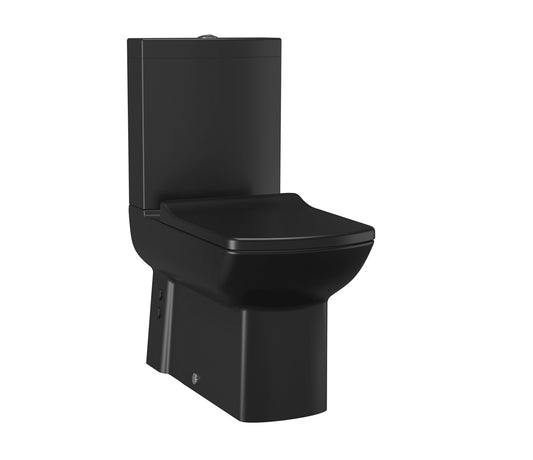 LARA CUVETTE WC À POSER, SANS HYGIÈNE (BIDET), SORTIE MUR/VERTICALE NOIR MAT