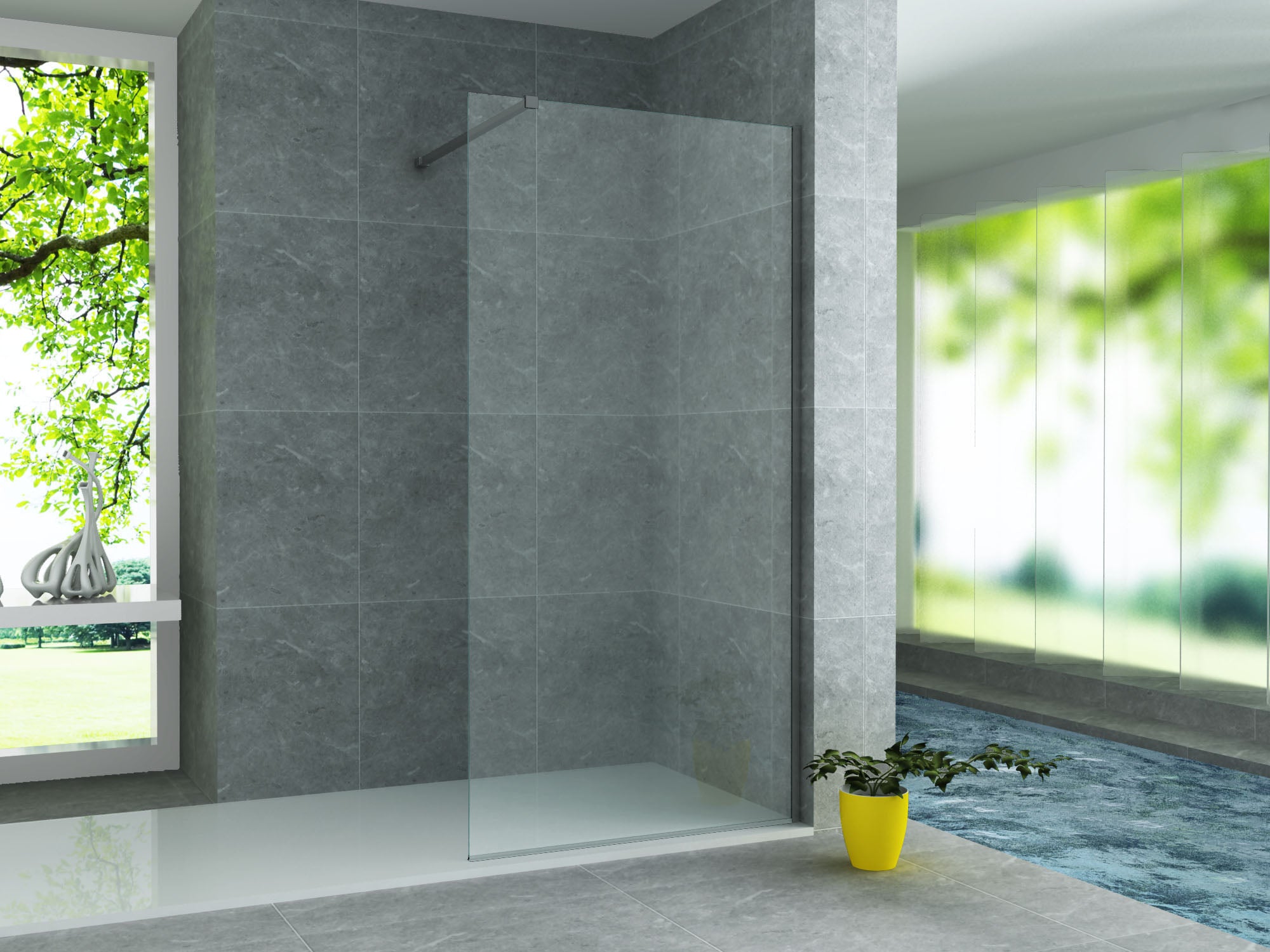 ALONI PAROI DE DOUCHE EN VERRE 8MM (90X200CM) - SANS FIXATIONS
