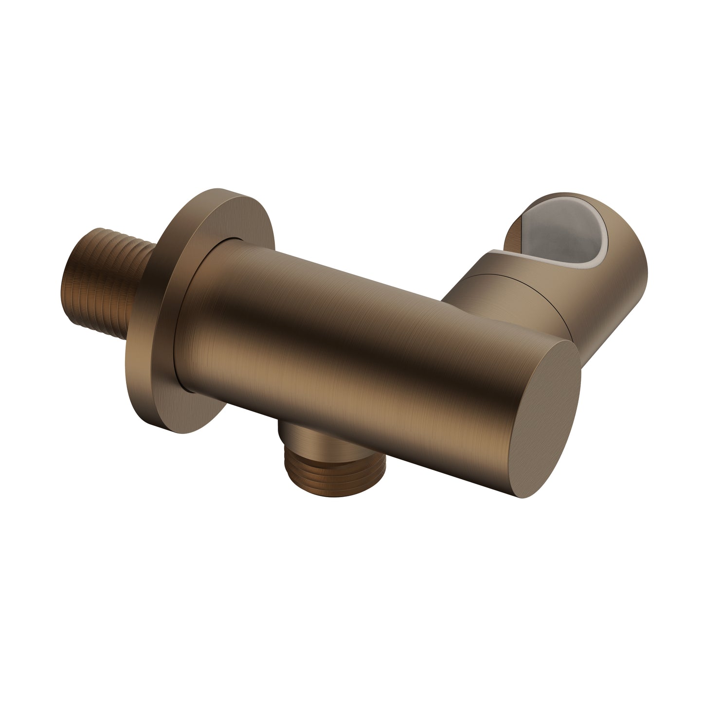 UNIFORMA COUDE DE RACCORDEMENT AVEC ARIVÉE D'EAU ET SUPPORT DE DOUCHETTE – INCLINABLE – BRUN BRONZÉ (PVD)