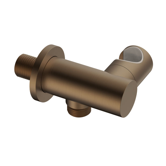 UNIFORMA COUDE DE RACCORDEMENT AVEC ARIVÉE D'EAU ET SUPPORT DE DOUCHETTE – INCLINABLE – BRUN BRONZÉ (PVD)