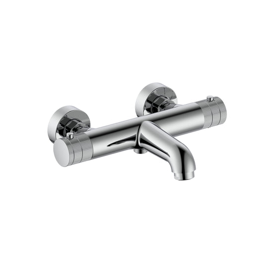 STRIA MITIGEUR DE BAIN – THERMOSTATIQUE – MONTAGE MURAL – BOUTONS AVEC FINITION STRIÉE - CHROME