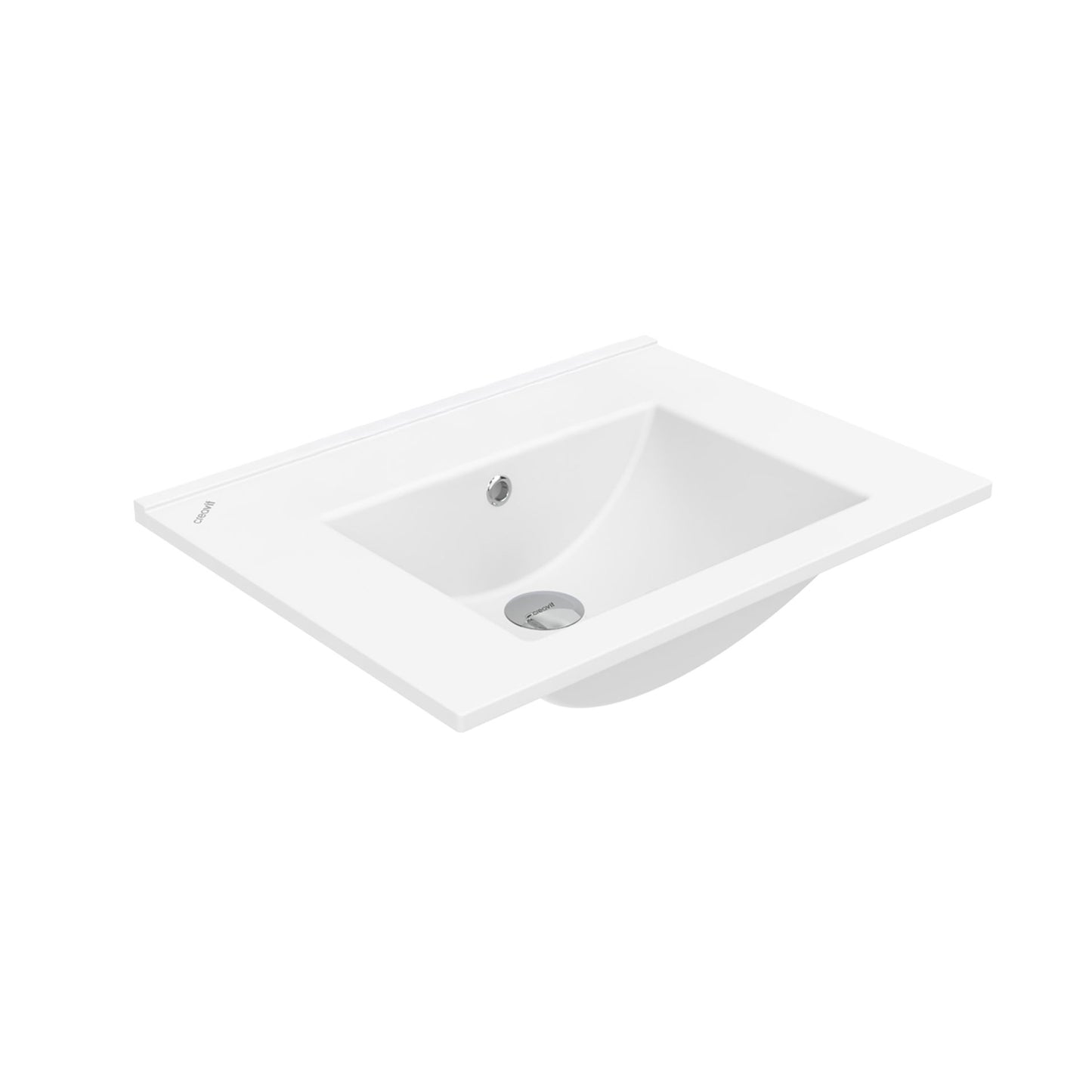 SU LAVABO - 1 LAVABO - SANS TROU DE ROBINET - CÉRAMIQUE - 60X45 CM - BLANC BRILLANT