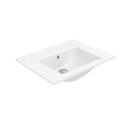 SU LAVABO - 1 LAVABO - SANS TROU DE ROBINET - CÉRAMIQUE - 60X45 CM - BLANC BRILLANT