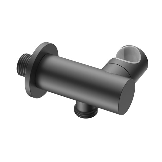 UNIFORMA COUDE DE RACCORDEMENT AVEC ARIVÉE D'EAU ET SUPPORT DE DOUCHETTE – INCLINABLE – GUNMETAL (PVD)