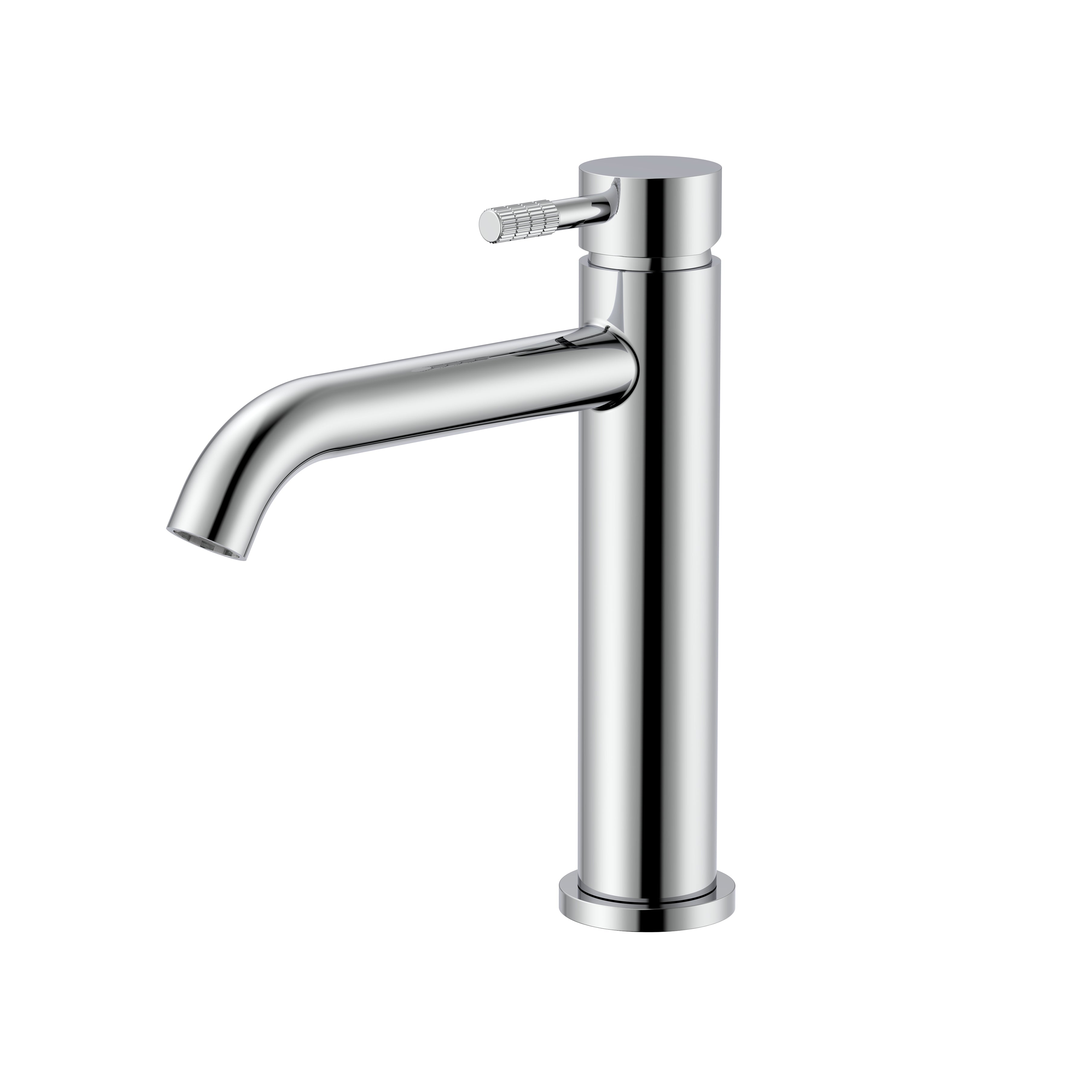 STRIA MITIGEUR LAVABO – DÉMARRAGE À FROID – POIGNÉE AVEC STRUCTURE STRIÉE RAFFINÉE – SANS BONDE – CHROME