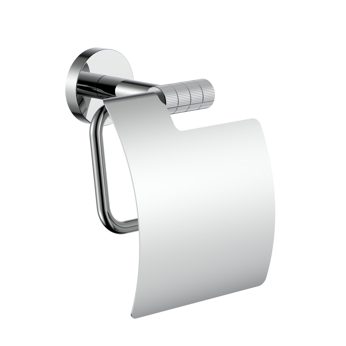 STRIA PORTE-PAPIER TOILETTE AVEC COUVERCLE – FINITION AVEC STRUCTURE STRIÉE RAFFINÉE – CHROME