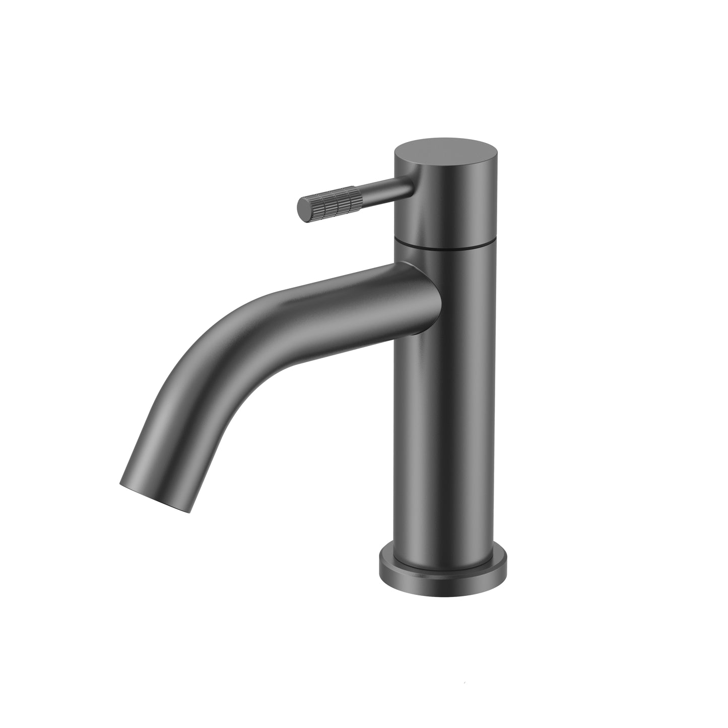 STRIA ROBINET EAU FROIDE – POIGNÉE AVEC STRUCTURE STRIÉE RAFFINÉE – SANS BONDE – GUNMETAL (PVD)
