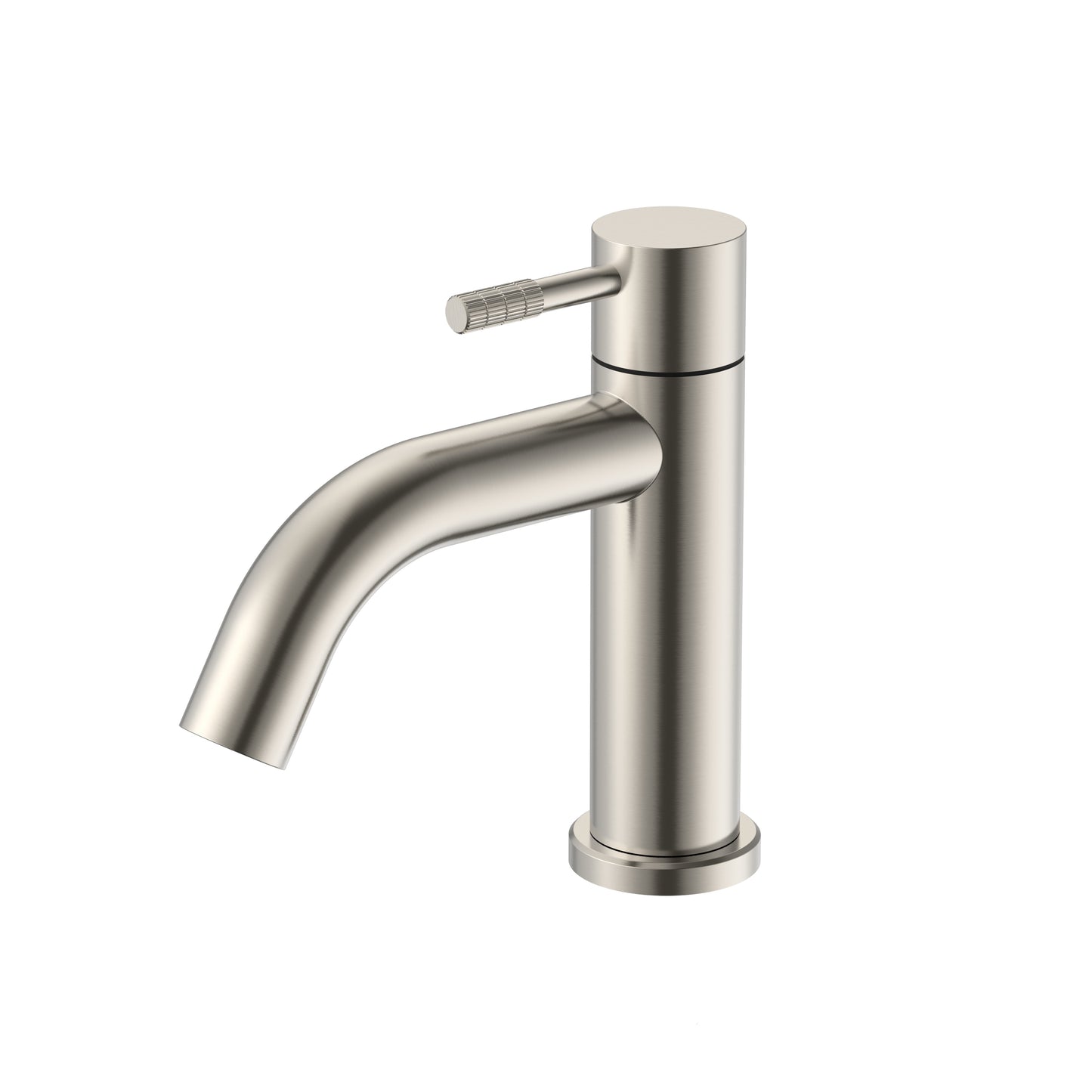 STRIA ROBINET EAU FROIDE – POIGNÉE AVEC STRUCTURE STRIÉE RAFFINÉE – SANS BONDE – ACIER INOX BROSSÉ